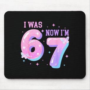 7 year old birthday was 6 7 67 groovy 7th birthday mouse mat