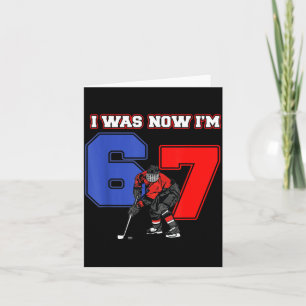 7 Year Old Birthday Was 6 7 Hockey Sport Lover Boy Card