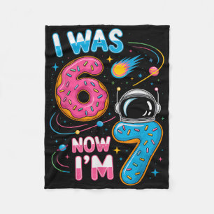 7 Year Old Birthday Was 6 Now Funny I'm 7 67 Kids  Fleece Blanket