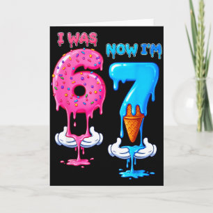 7 Year Old Birthday Was 6 Now I'm 7 Funny 7th Bday Card