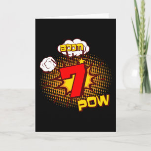 7 Year Old Boy 7th Birthday Kids Comic Card