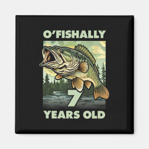 7 Year Old Fisherman O'fishally 7 Fishing 7th Birt Magnet