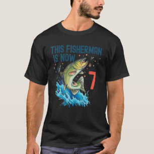 7 Year Old Fishing Birthday 7th Bass Fish Kids Bda T-Shirt