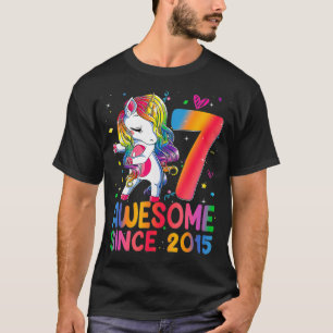 7 Year Old Gifts Girls Teens Dabbing Unicorn 7th B T-Shirt