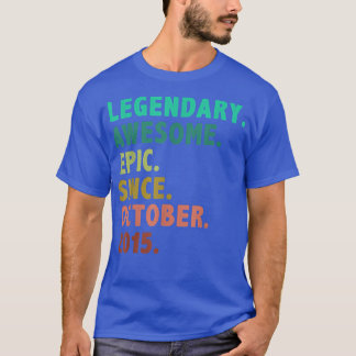 7 Year Old Gifts Legend Since October 2015 7th Bir T-Shirt