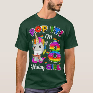 7 Year Old Gifts Pop It I'm 7 Birthday Girl Unicor T-Shirt
