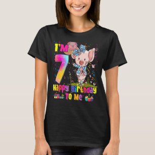 7 Year Old Girl Awesome Princess Cute Pig  7th Bir T-Shirt