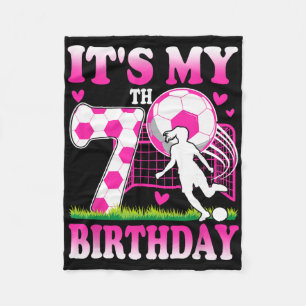 7 Year Old Girl Birthday Soccer Themed Party 7th B Fleece Blanket