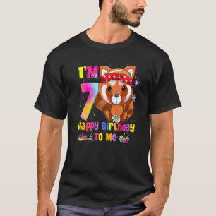 7 Year Old Girl Princess Little Red Panda 7th Bir T-Shirt