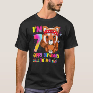 7 Year Old Girl Princess Little Red Panda 7th Bir T-Shirt
