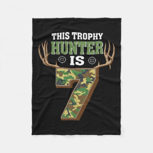 7 Year Old Hunting 7th Birthday Party Deer Hunter Fleece Blanket