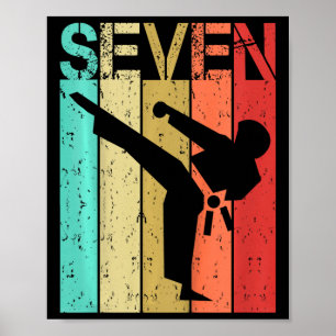 7 Year Old Karate Birthday Boy Girl 7th Birthday K Poster