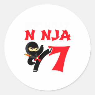 7 Year Old Karate Ninja Party Kids 7th Birthday T Classic Round Sticker