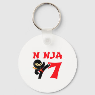 7 Year Old Karate Ninja Party Kids 7th Birthday T Key Ring