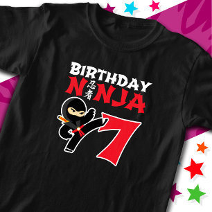 7 Year Old Karate Ninja Party Kids 7th Birthday T-Shirt