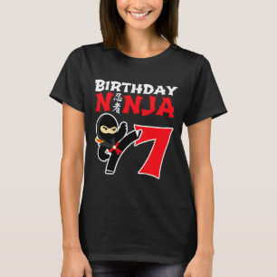 7 Year Old Karate Ninja Party Kids 7th Birthday T  T-Shirt