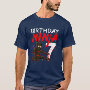 7 Year Old Kids Ninja Birthday Party Theme T-Shirt