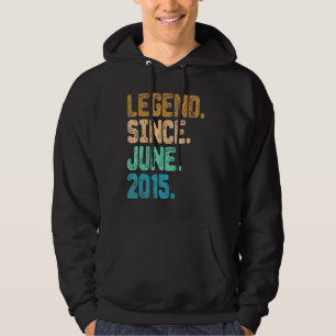 7 Year Old Legend Since June 2015 7th Birthday Vin Hoodie
