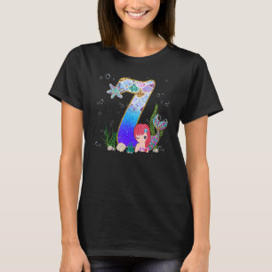 7 Year Old Ocean Life Whale Dolphin Shark 7th Birt T-Shirt