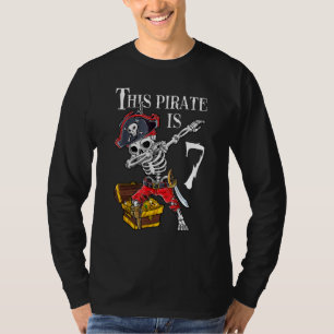 7 Year Old Pirate Birthday Dabbing Pirates Treasur T-Shirt
