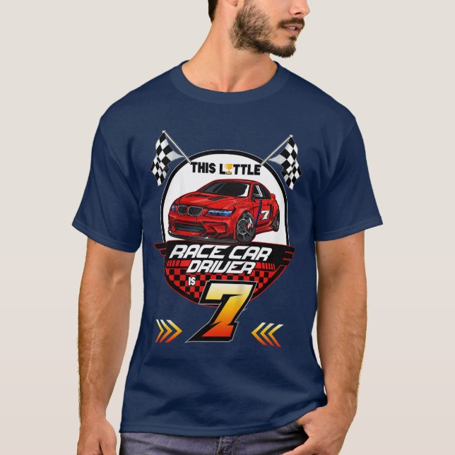 7 Year Old Race Birthday Tee 7th Racing Party (Front)