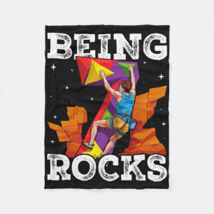 7 Year Old Rock Climbing 7th Birthday Adventures C Fleece Blanket