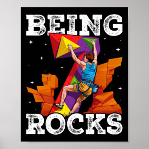 7 Year Old Rock Climbing 7th Birthday Adventures C Poster