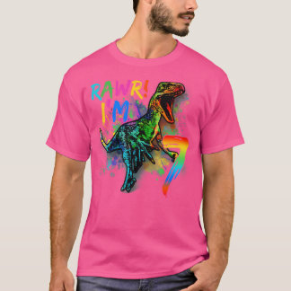 7 Year Old Shirt 7Th Birthday Boy T Rex Dinosaur