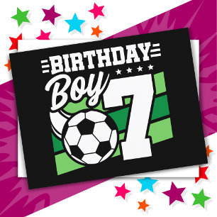 7 Year Old Soccer Football Party 7th Birthday Boy Postcard