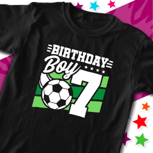 7 Year Old Soccer Football Party 7th Birthday Boy T-Shirt