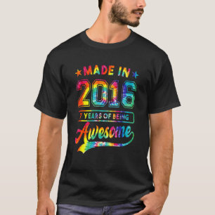 7 Year Old Tie Dye 7th Birthday Women Girl Awesome T-Shirt