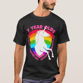 7 Year Old Unicorn 7th Birthday Gift for Women Gir T-Shirt