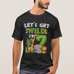 7 Year Old Zoo Birthday Safari Jungle Animal 7Th T-Shirt