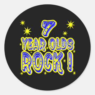 7 Year Olds Rock! (Blue) Sticker