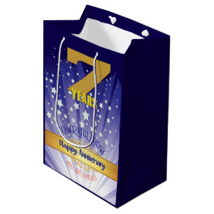 7 Year Recovery Anniversary Bold Numeral Medium Gift Bag