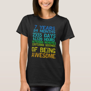 7 Years 108 Months Being Awesome Vintage Distresse T-Shirt