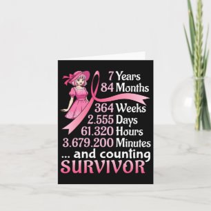 7 Years 84 Months And Counting Breast Cancer Survi Card