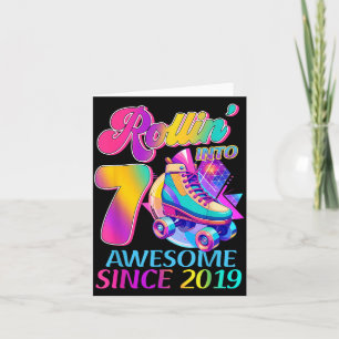 7 Years Awesome Since 2019 Hockey Theme Birthday 1 Card