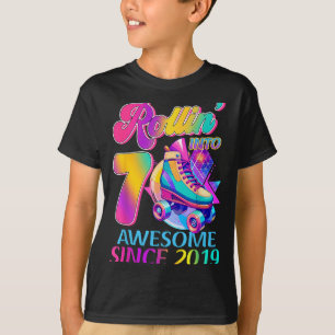 7 Years Awesome Since 2019 Hockey Theme Birthday 1 T-Shirt