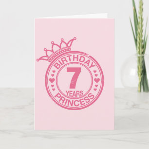 7 years - Birthday Princess - pink Card