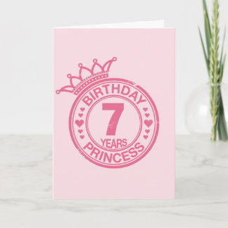 7 years - Birthday Princess - pink Card