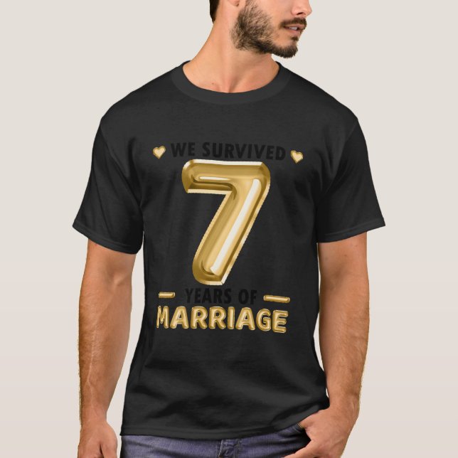 7 Years Marriage 7Th Wedding Anniversary T-Shirt (Front)