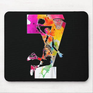 7 Years Number 7 Sketll 7th Birthday Mouse Mat