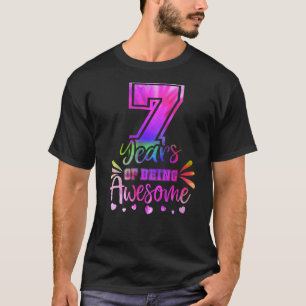 7 Years Of Being Awesome 7th Birthday Girl T-Shirt