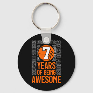 7 Years Of Being Awesome Basketball 7th Birthday _ Key Ring