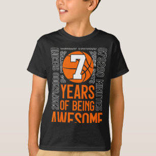 7 Years Of Being Awesome Basketball 7th Birthday _ T-Shirt