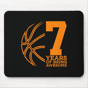 7 Years Of Being Awesome Sketll 7th Birthday Mouse Mat