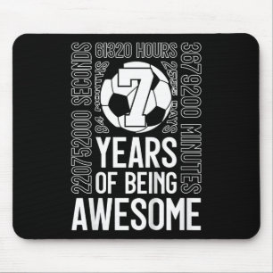 7 Years Of Being Awesome Soccer 7th Birthday _2 Mouse Mat
