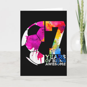 7 Years Of Being Awesome Soccer 7th Birthday Card