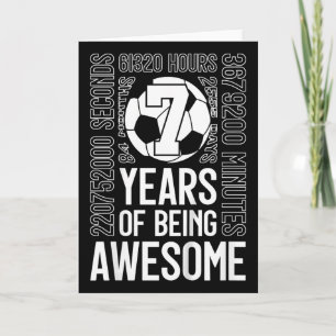 7 Years Of Being Awesome Soccer 7th Birthday Card
